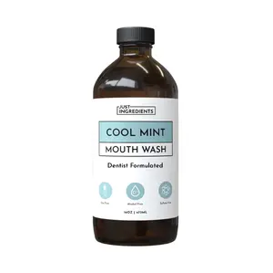 Just Ingredients Cool Mint Remineralizing Mouth Wash | Hydroxyapatite & Colloidal Silver Formula | Alcohol-Free | Fluoride-Free Mouth Rinse, Oral Hygiene Essentials, Mouthwash, Peppermint