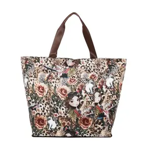 FOLDABLE TOTE BAG with Floral and Animal Print Design for Everyday Use - Stylish & Practical Foldable Tote Bag for Daily Activities