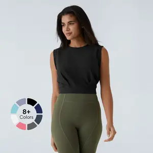 Halara Patitoff Flow Pet Hair Resistant Crew Neck Sleeveless Cropped Yoga Tank Top#TikTokShopBacktoSchool