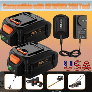 For WORX 20V WA3520 MAX 8.0AH Lithium ion Battery 20Volt or Charger WA3525