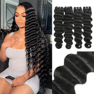Karlami 12A Brazilian Loose Deep Wave Bundle, Brazilian Virgin Human Hair Body Curly Hair Full, 100% Human Hair Straight 3/4 Bundle Natural Color (14-30inch)