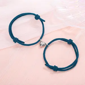 Simple Alloy Love Magnets Attracting Couple Bracelets necklace
