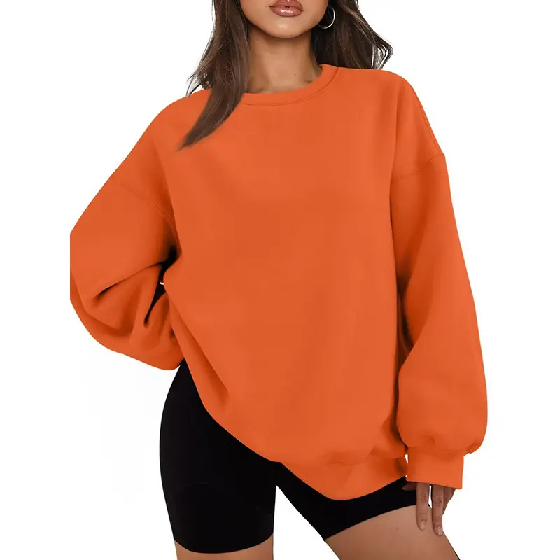 Round neck sweatshirt in orange