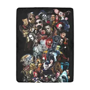 Horror Movie Character Series Blanket Super Soft Flannel Blanket Soft Lightweight Party Decoration for Bed Sofa Bedroom Living Room 695