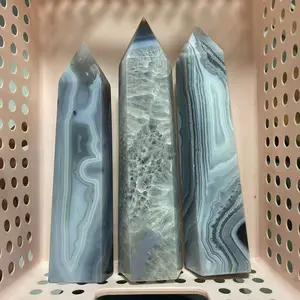 crystal blue agate tower beautiful ornaments