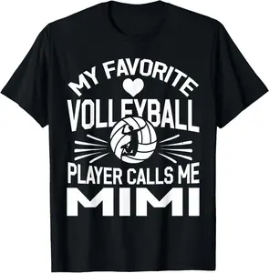 100% cotton My Favorite Volleyball Player Calls Me Mimi T-Shirt women graphic shirts women graphic shirts