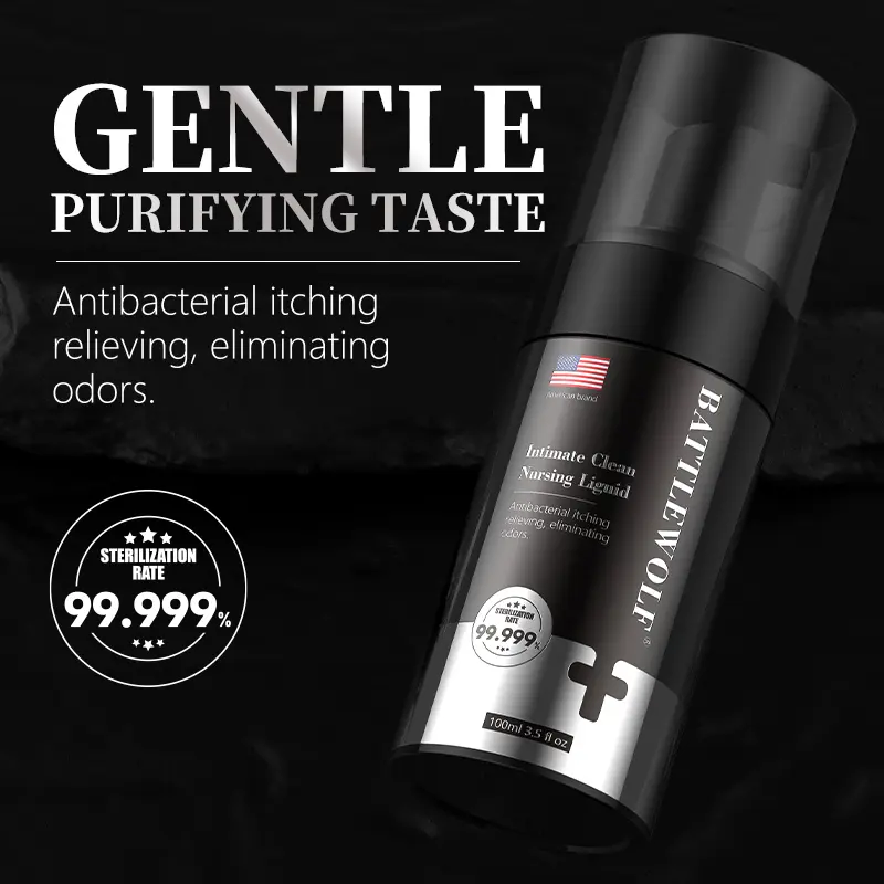 (Exclusive discounts on TikTok Shop) BATTLEWOLF Men's Fresh Intimate Wash-deep clean men's private parts,Ph balance,odor protection
