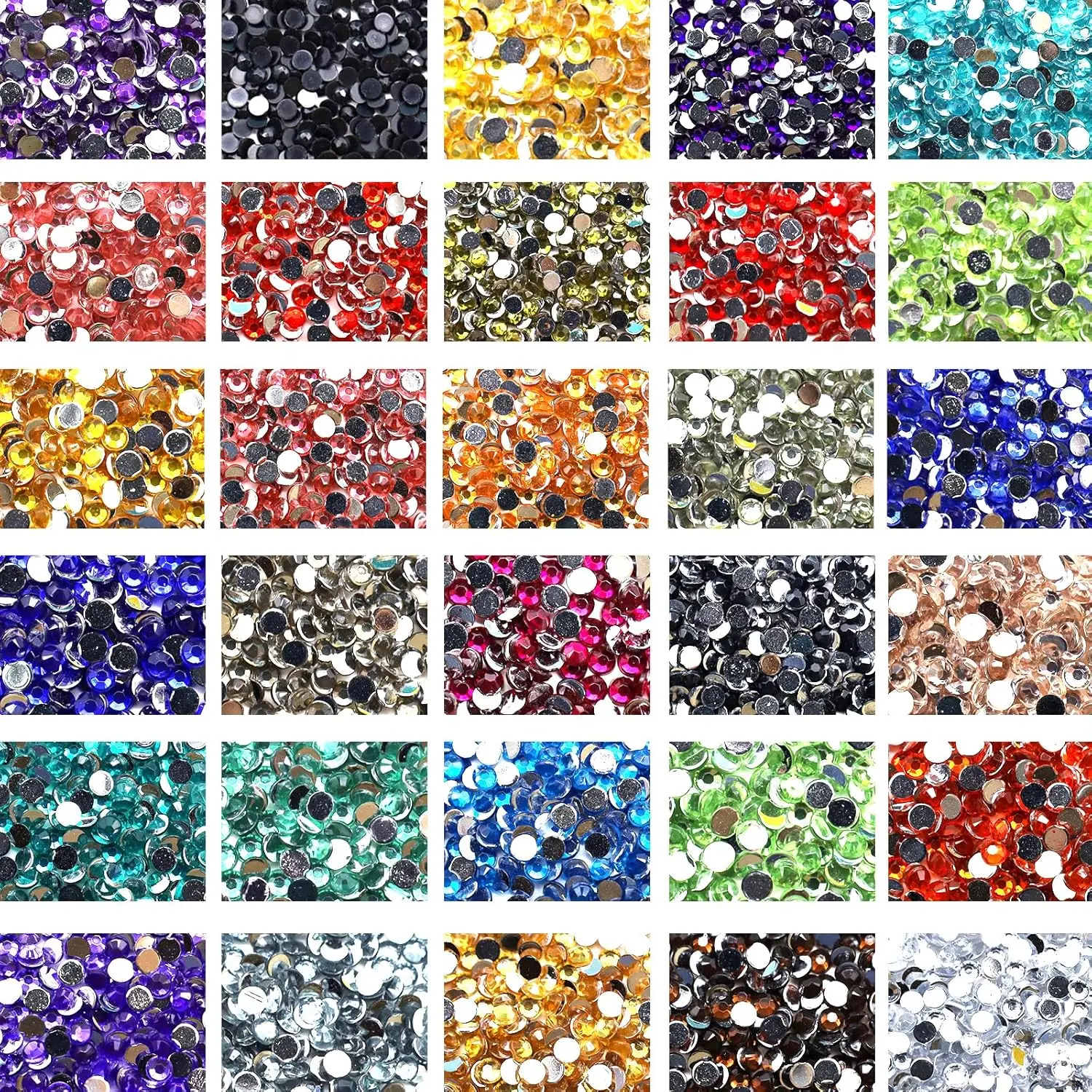 15000 count 30 Color 5D Shiny  Art Painting Beads,Flat  Rhinestone Painting Accessories, Round  Beads for DIY Craft (Thirtycolor)