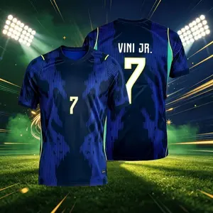 2026 Brazil Away 10#Neymar and 7#VINI 11#Raphinha Short And Long Sleeve Soccer Jersey Fans Versio Breathable