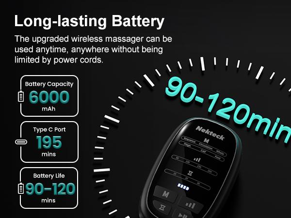 Nekteck Cordless Leg Massager Recovery System (Single Leg Only), Air Compression Massage, Full Leg Boots for Circulation and Pain Relief Comfort Daily