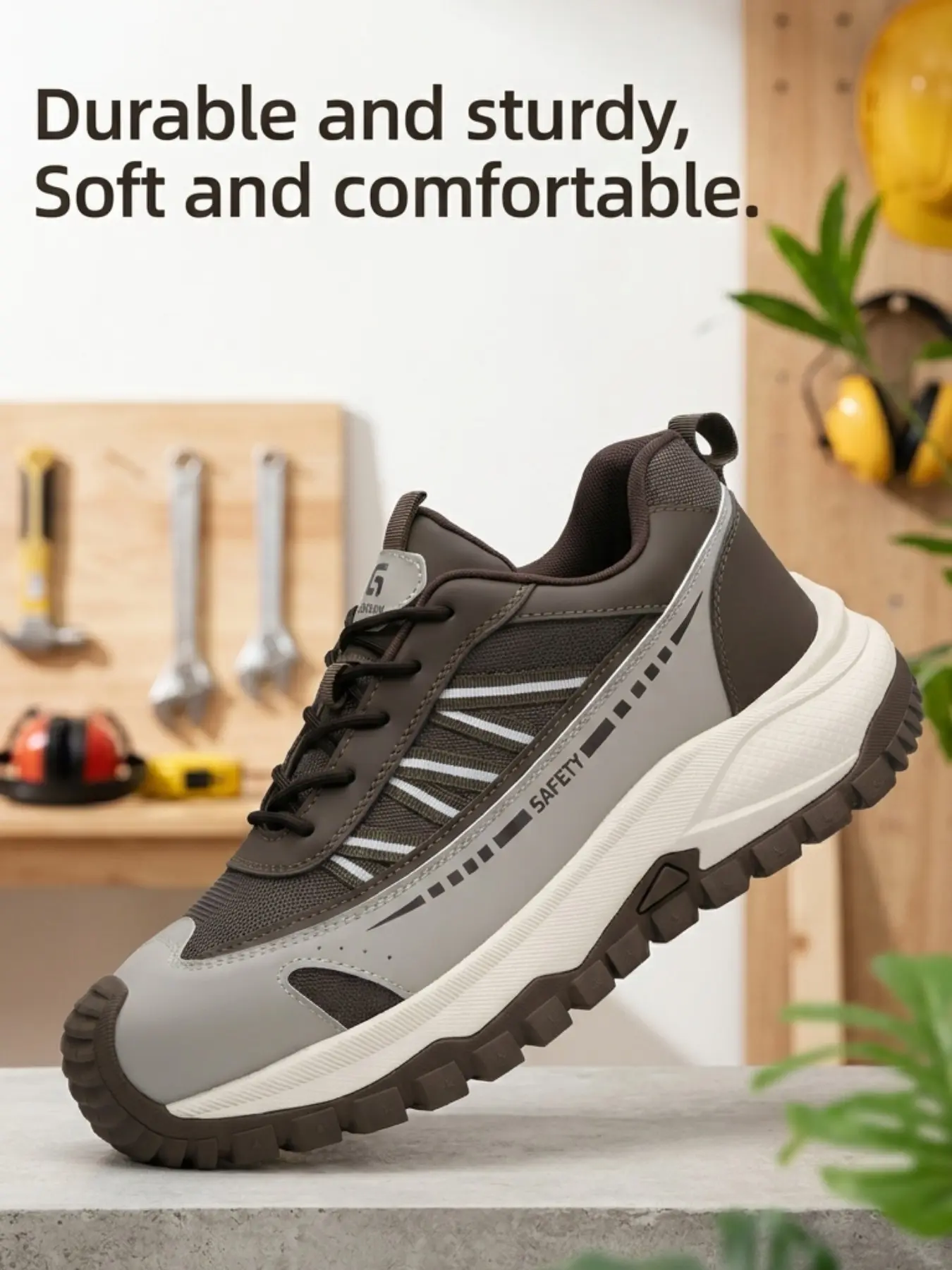 Electrician Shoes Insulated Safety Shoes, Dad Style Anti-Compression Anti-Puncture, 15kv Kevlar Bottom, Coffee Color, Md Sole, All Seasons