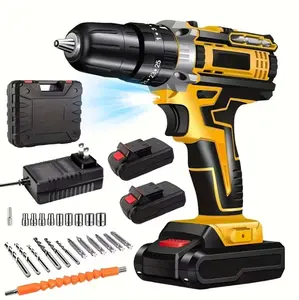 Compact Cordless Impact Drill Set tool kit set Includes Bits Set And Box for Projects Essential household tools
