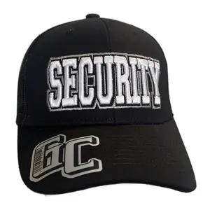 Security Embroidered SnapBack Baseball Hat Black Trucker Cap