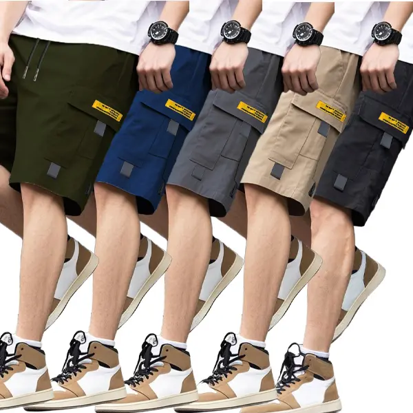 5-Pack Men’s American Cargo Shorts - Summer Loose Plus Size, Breathable Casual 5-Inch Pants Pocket Stylish mens shorts shorts for summer essential shorts bop shorts Menswear shorts for summer shorts for the summer men shorts summerwins