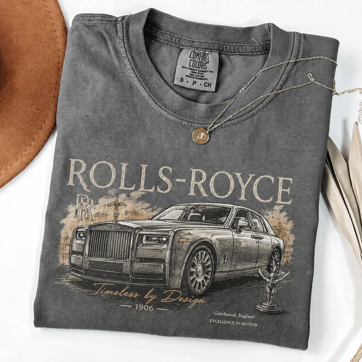 Rolls Royce Comfort Colors T Shirt, Luxury British Car Graphic Tee, Timeless Automotive Heritage Design, Classic Prestige Motor Enthusiast Gift for Men and Women