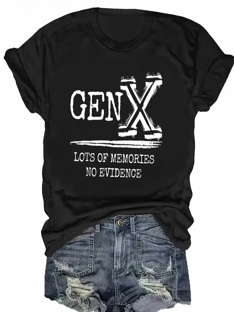 Gen X "Lots of Memories No Evidence" 100% Cotton T-Shirt, Retro Nostalgia Tee