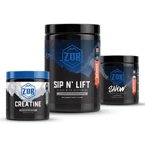 Zor Labs Performance Stack – SNOW Pre Workout Powder with Shilajit and Turmeric Extract + Sip N’ Lift BCAA with Glutamine & Electrolytes + Creatine Monohydrate (Pack of 3)