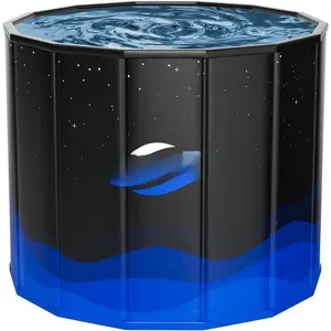 (R) Portable Bath Tub for Adults -(31.5"L x 26"H) Foldable Cold Plunge Tub for  - Collapsible Soaking Bath Tub for Shower Stall - Outdoor Ice Bathtub for Athletes (Black)