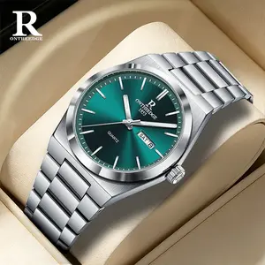 ONTHEEDGE Men's watch Casual Business Round Dial Steel Quartz Watch for Men, Fashion Watch for Parties and Daily Wear, Trendy Versatile & Exquisite Gift Watch with Box, Business Fashion Watches, Quartz Wristwatch