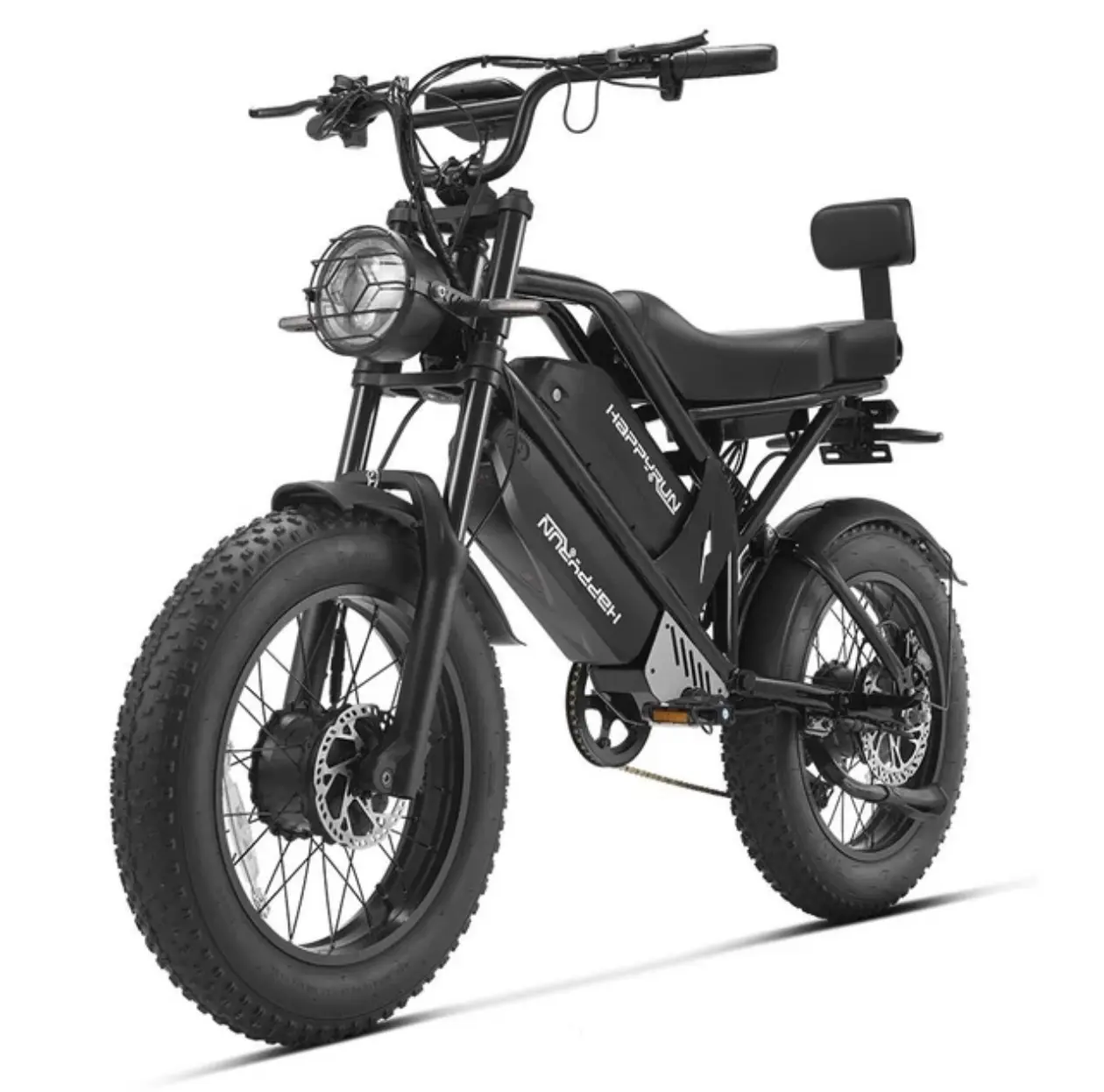 Happyrun 5000W Peak Dual Motor 18Ah+15Ah Electric Bike 2 Seater Ebike 36MPH