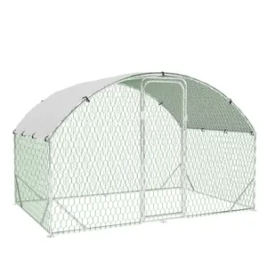 Garvee Walk-In Poultry Cage, Dome Shaped Chicken Coop, Large Metal Chicken Coop with Waterproof and Anti-Ultraviolet Cover, for Outdoor Backyard Farm Use