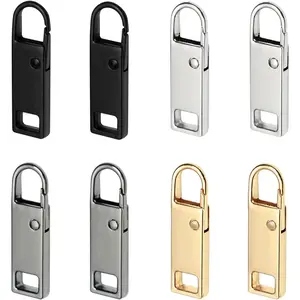 Zipper Pull Replacement (Upgraded), 8 Pcs Detachable Zipper Pull Tabs for Luggage Clothing Jackets Backpacks Boots Purse Coat(4 Color Black, Silver, Gold, Brilliant Black)