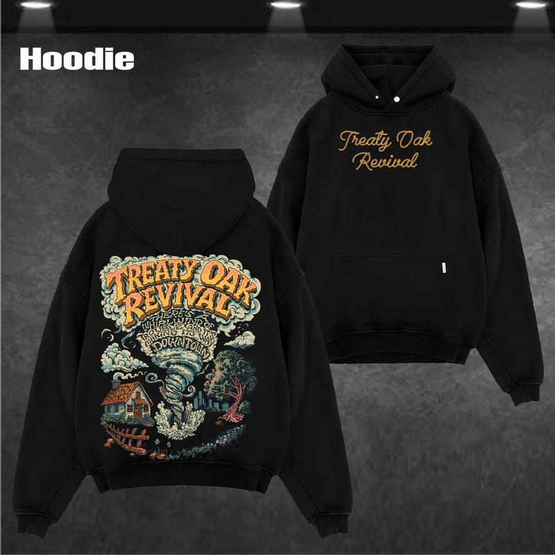 Treaty Oak Revival Band T-Shirt Hoodie & Sweatshirt Vintage Acid Wash Country Rock Red Dirt Southern Rock Music Heavy Cotton Oversize Unisex Retro Graphic Concert