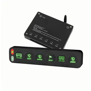 80A Heavy-Duty 6-Gang Rocker Switch Panel  Backlit Control Box for Off-Road Vehicles, SUV, Truck - 6-Way Auxiliary Light Controller for LED Spot Lights, Fog Lights, Light Bars, Pods Wiring Harness Modification