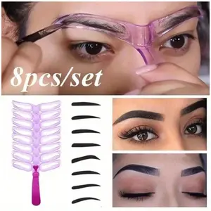 Third-Generation Eyebrow Shaping Set: Handheld Lazy Person's Three-Dimensional Eyebrow Shaping Card with 8 Styles of Eyebrow Shapes and Eyebrow Trimming Aids