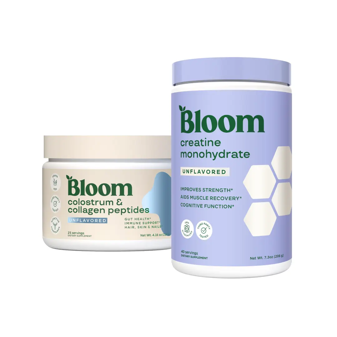 Bloom Nutrition Creatine Monohydrate Powder (40 Servings) + Colostrum & Collagen Powder Bundle (25 Servings) Bloom Nutrition Creatine Monohydrate Powder (40 Servings) + Colostrum & Collagen Powder Bundle (25 Servings)