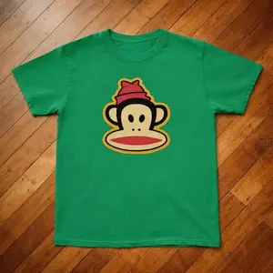 Paul Frank Green Cotton Graphic Baby Tee – Y2K Vintage Cartoon Aesthetic Top