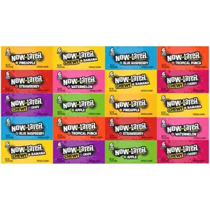 Now and Later Chewy Fruit Candy Variety Pack of 20 (120 Pieces) Sweet Snack Candies