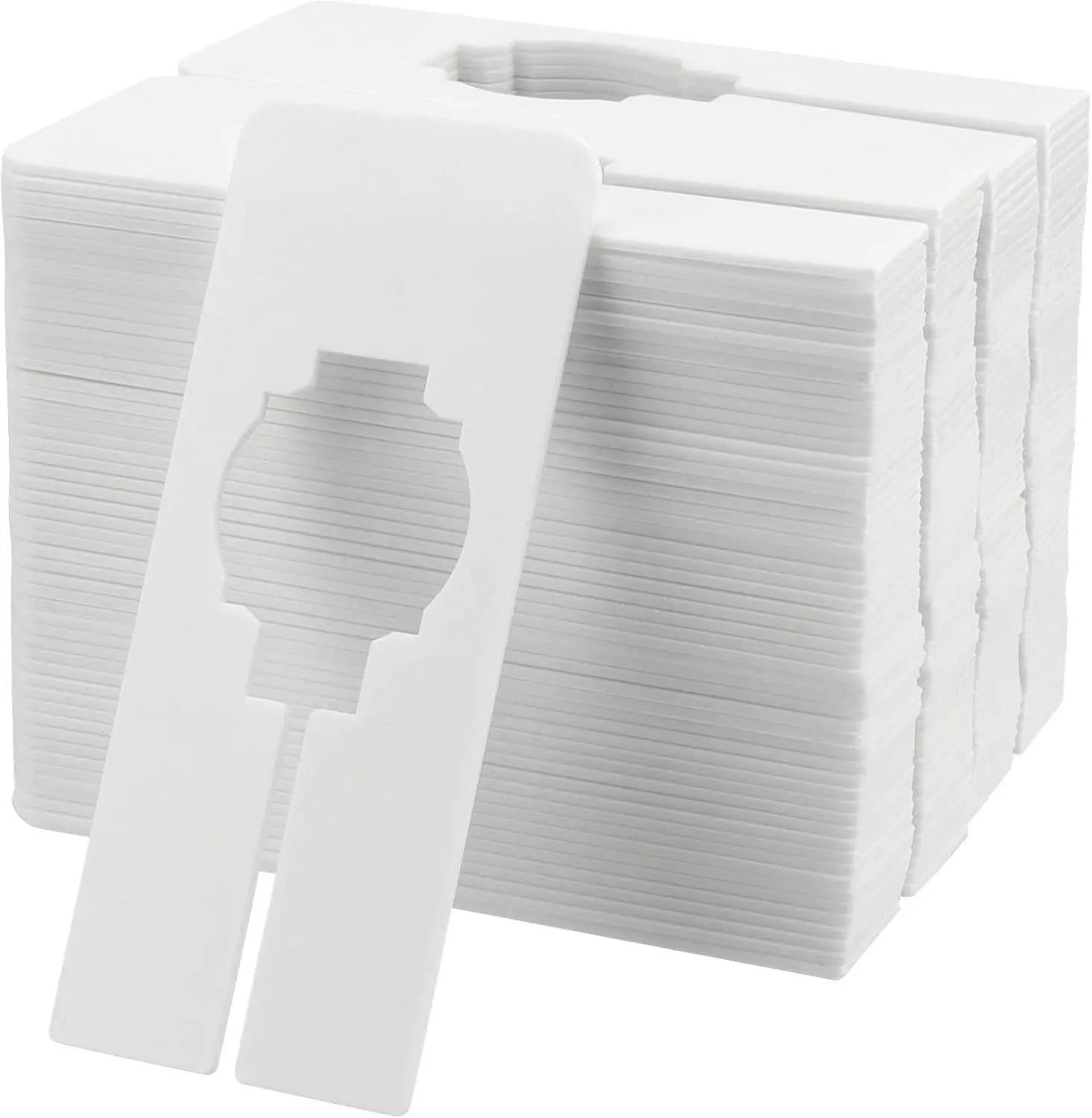 100 Pack 5 x 2 Inches Plastic Clothing Rack Dividers, Rectangular Closet Dividers, Blank Hanger Dividers Tags for Closet, Cloth Store, Department Stores, White