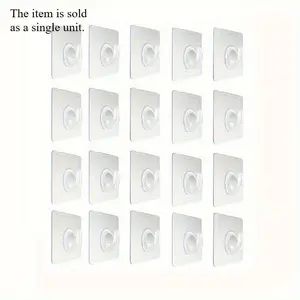 10/20pcs Plastic Transparent Wall Hook, Self Adhesive Door Wall Hanger Hook, Traceless Hanging Hook, Waterproof Sticky Hook For Kitchen Bathroom, Home Accessories
