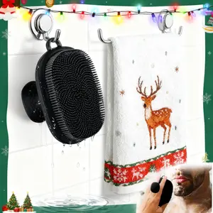 Black manual waterproof silicone men's facial scrub - gentle exfoliating and daily skincare