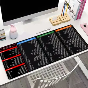 Russian Office Shortcut Cheat Sheet Design Large Gaming Mouse Pad,Aesthetic Desktop Decoration Pad,Washable Rubber Pad Non-Slip Lock Edge Multi-Size Mouse Pad Suitable For Home Office,Good Gift for Family and Friends