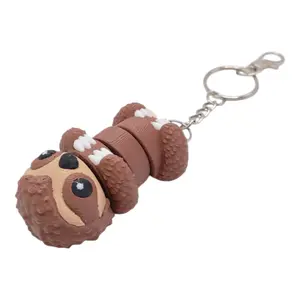 Sloth Love Creations Articulated Mini Sloth Backpack Charm Fidget Toy - 3D Printed Gift for Sloth Lovers