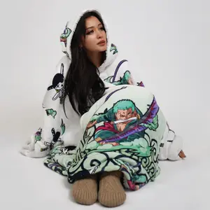 Pirate Hunter Blanket Hoodie – Ultra-Soft Oversized Cozy Anime Design | One Size Fits All
