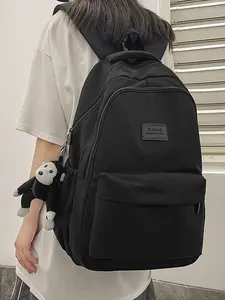 2025 Unisex Fashionable New Versatile Solid Color Japanese-Style Backpack, Large Capacity Backpack, Casual Backpack
