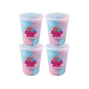 4 Pack Sweet Mix Gourmet Cotton Candy - Classic Pink & Blue Blend 2oz Tub - Premium Candy for Parties, Birthdays, Movie Night & Gifts - Bottled Happiness