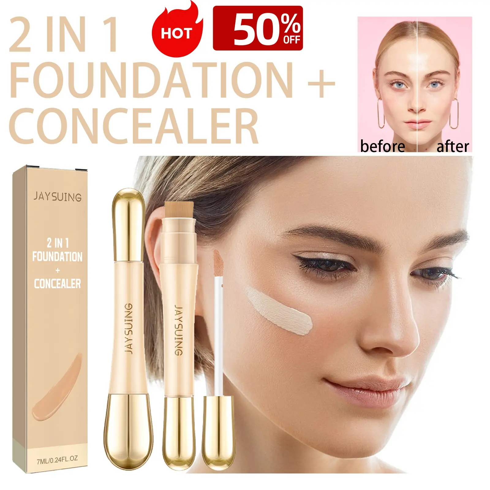 TikTok's Undetectable Secret? ️‍️ Jaysuing Vampire Concealer Duo,Salon Camera Ready in 2 Swipes?  Jaysuing Pro Artist Concealer Stick