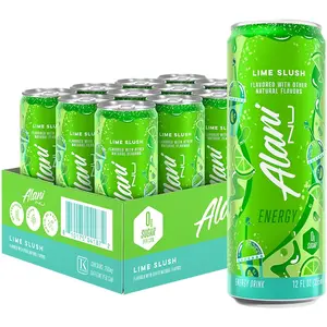 Alani Nu Energy Drink - Lime Slush Limited Time Flavor (12 Drinks, 12 Fl. Oz. Each)