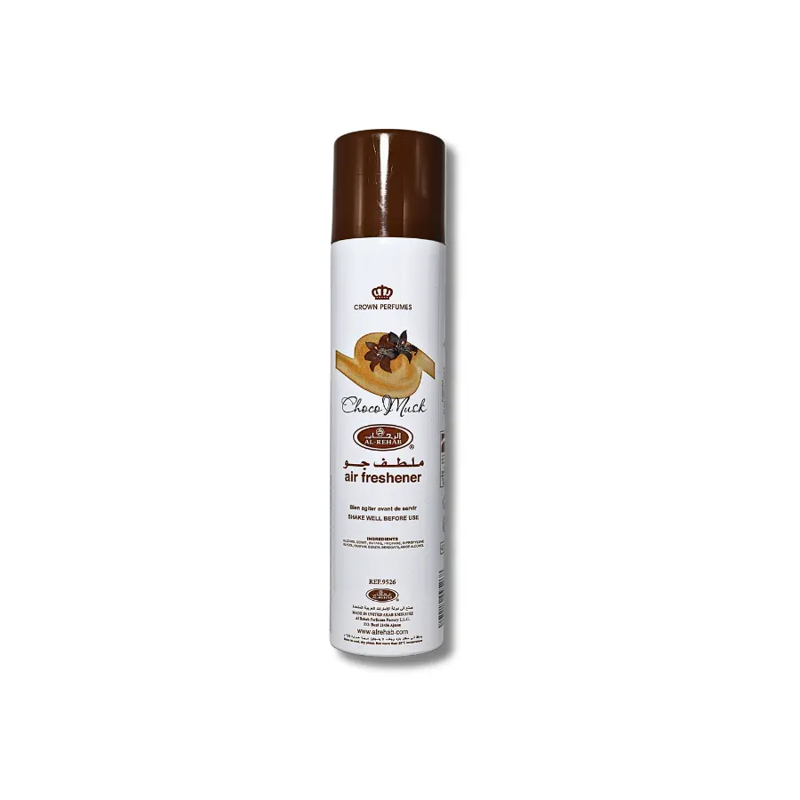 Al Rehab Choco Musk Air Freshener (10.14 fl oz) - Home Fragrance Mist, Room Fragrance, Woody Scented Home Supply with Vanilla Notes