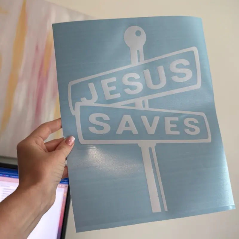 Jesus Saves Sticker | Fresh Ginger Designs, Oracal 651 Vinyl Vehicle Exterior Decoration