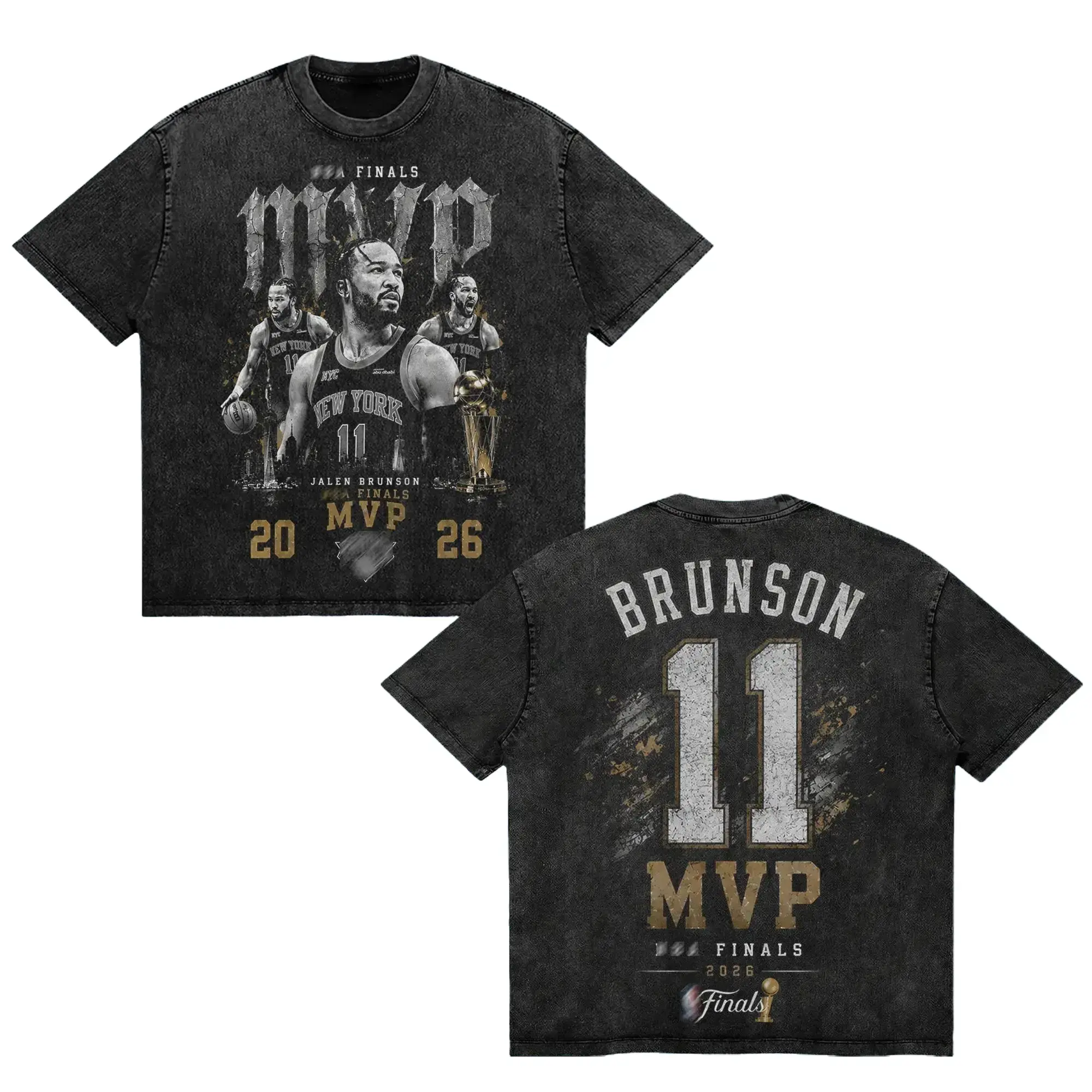 Jalen Brunson MVP Finals 2026 Washed Cotton Graphic T-Shirt, Premium Vintage Streetwear Tee For Basketball Fans Apparel Oversized Game Day Outfit Brunson Burner Gift Ideas For Men Women Husband Loose Fit Retro Sports Merchandise Clothing