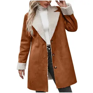 Autumn Thicken Windbreaker Women's Winter Turn Down Collar Warm Oversized Parkas Overcoats Female Single Breasted Trench Womenswear Fit Piece