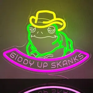 Frog-Shaped LED Signs Can Decorate Your Space, Creating A Unique Atmosphere and Bringing any Dull Environment to Life. With Their Cool Design and Bright Lights, These Cowboy Frog Signs Are an Excellent Choice for Decorating a Boy’s Room. tiktokshopspringg