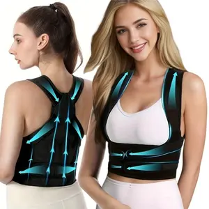 Adjustable Back Brace for Men and Women - Upper & Lower Back, Full Lumbar Support, Breathable Mesh Material, Fit with Straps, Hand Wash Only