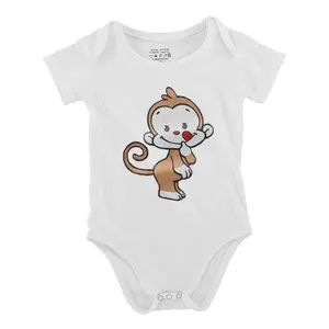 Funny baby babysuit Cute Monkey letter print baby short Sleeve Onesies Romper for Infant， Newborn Boys Girls Soft Casual Outfit ，outdoor baby bodysuits