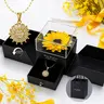 Fashionable Jewelry Rotating Sunflower Pendant Necklace Set, Flower Necklaces with Exquisite Chain & Gift Box, Thoughtful Present for Women for Birthday Mother's Day Daily Wear